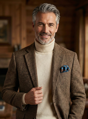 PABLITO Teal Wool and Cashmere Pocket Square