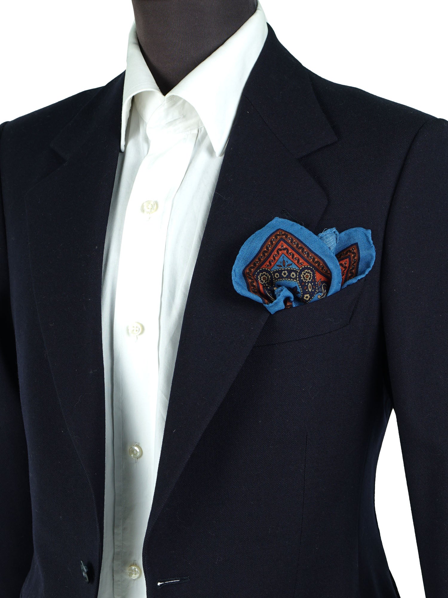 Fazzoletto da taschino ottanio in lana e cashmere PABLITO