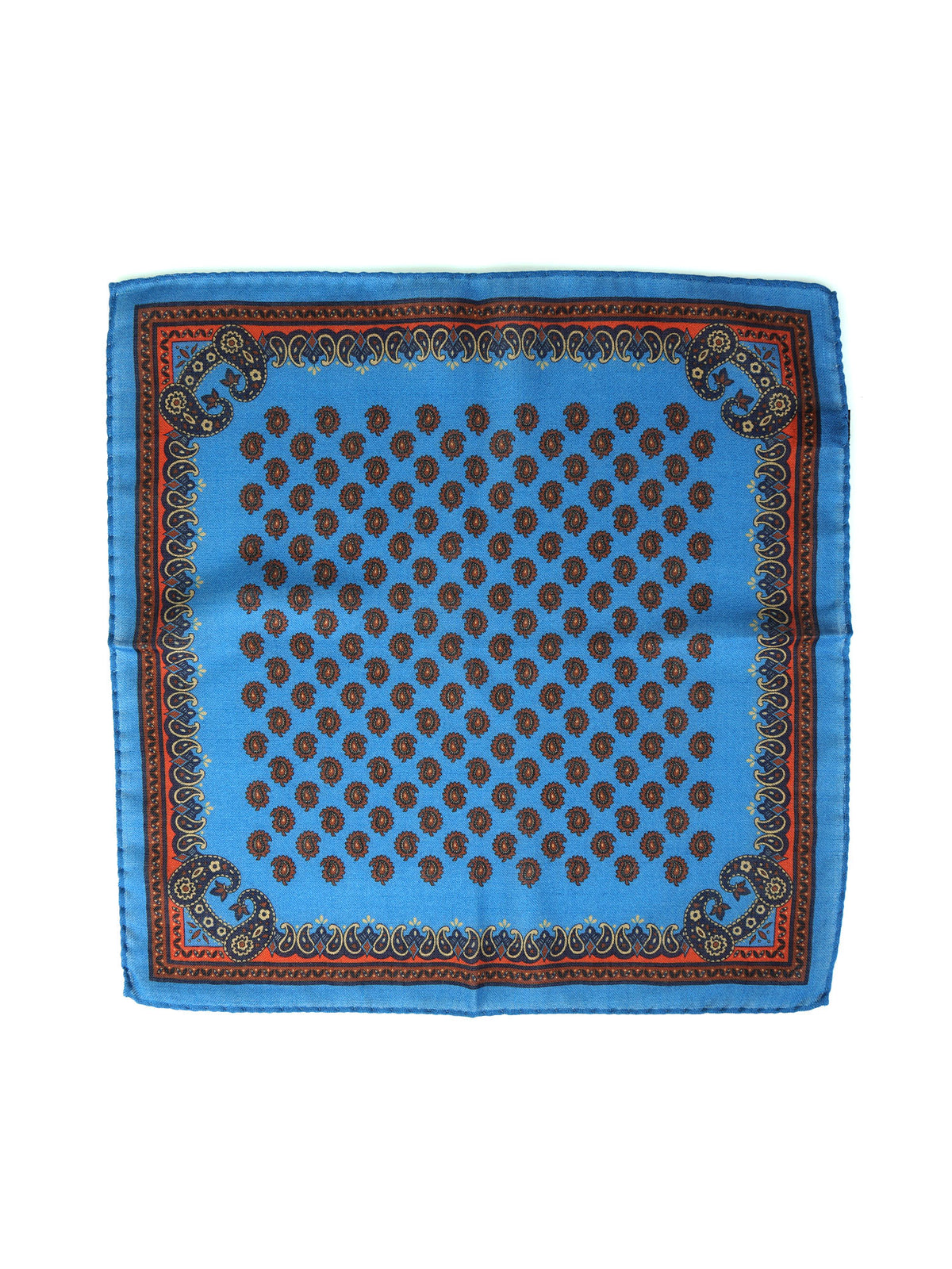 Fazzoletto da taschino ottanio in lana e cashmere PABLITO