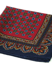 Burgundy scarf 70x70cm in LADY BUGS printed silk