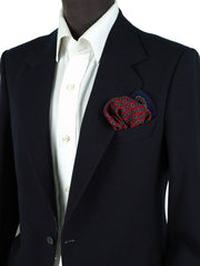 Burgundy scarf 70x70cm in LADY BUGS printed silk