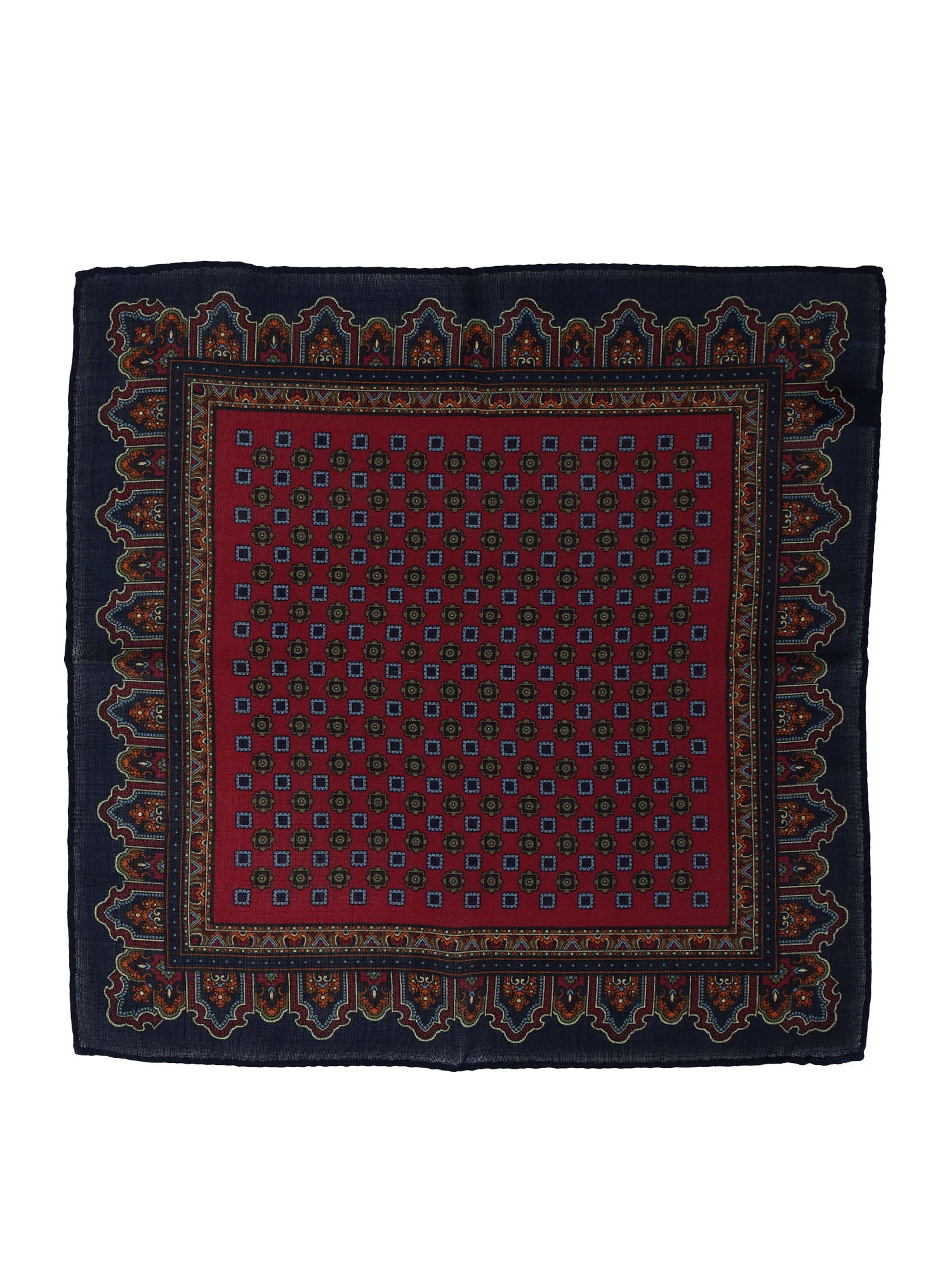 Burgundy scarf 70x70cm in LADY BUGS printed silk