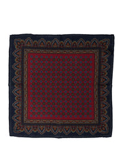 Burgundy scarf 70x70cm in LADY BUGS printed silk