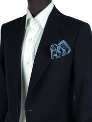 Fazzoletto da taschino celeste in lana e cashmere SAMBA