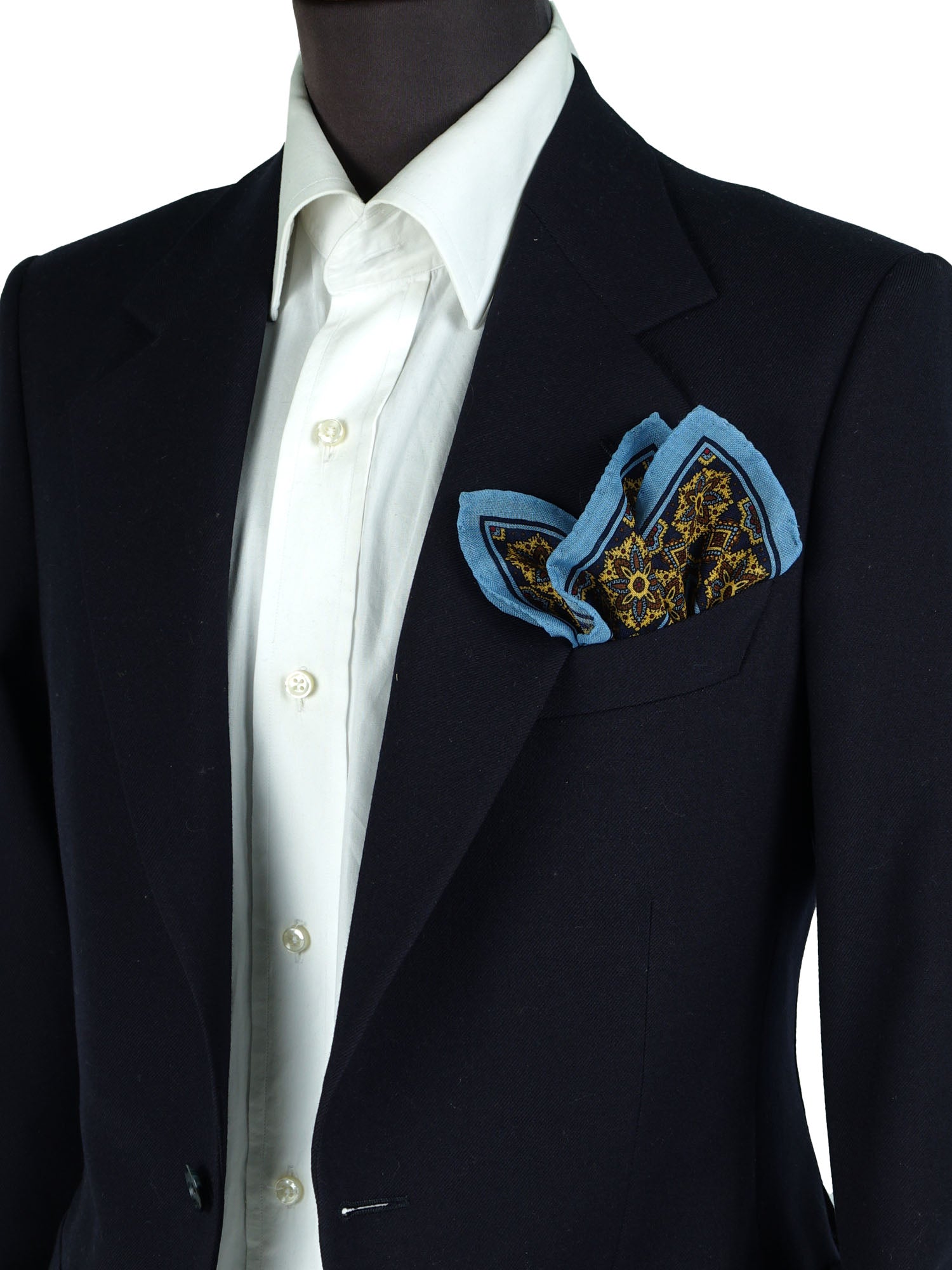 Fazzoletto da taschino celeste in lana e cashmere SAMBA