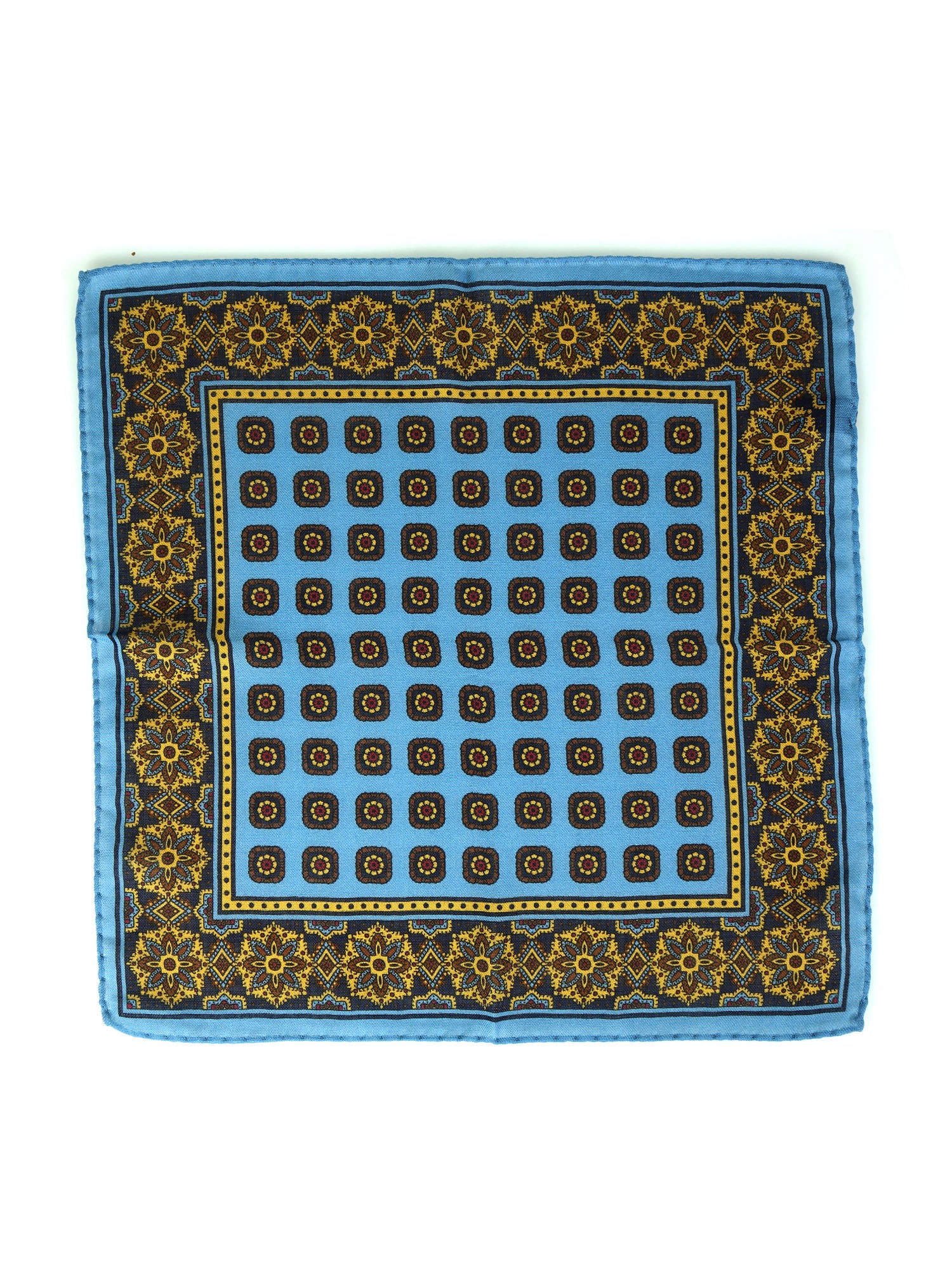 Fazzoletto da taschino celeste in lana e cashmere SAMBA