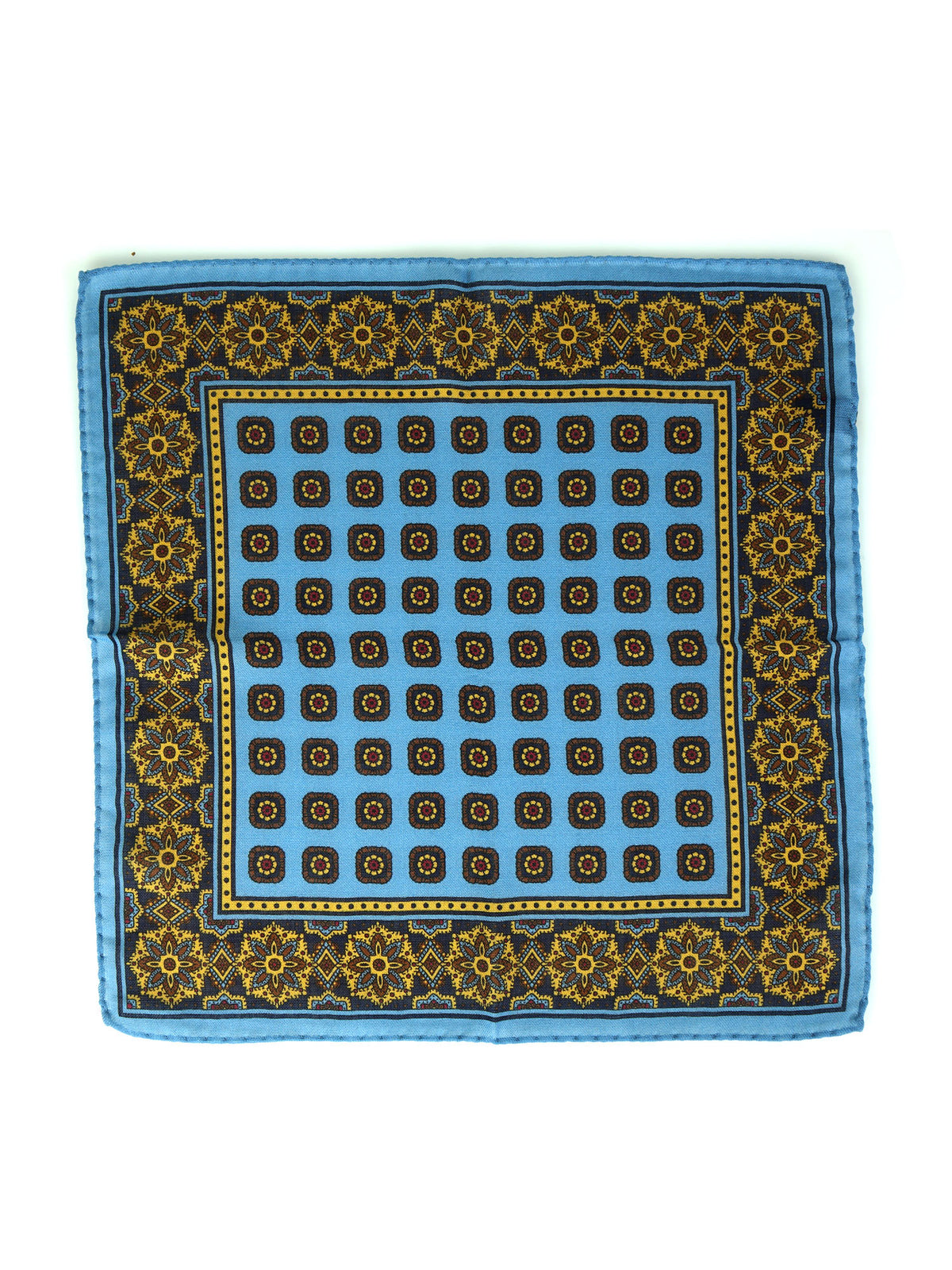 Fazzoletto da taschino celeste in lana e cashmere SAMBA