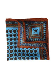 Burgundy scarf 70x70cm in LADY BUGS printed silk