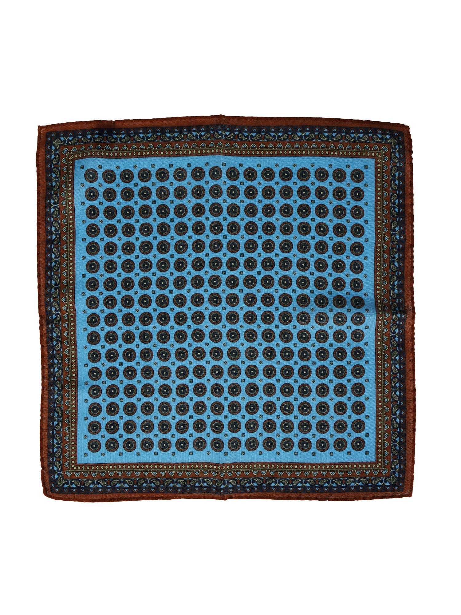Burgundy scarf 70x70cm in LADY BUGS printed silk
