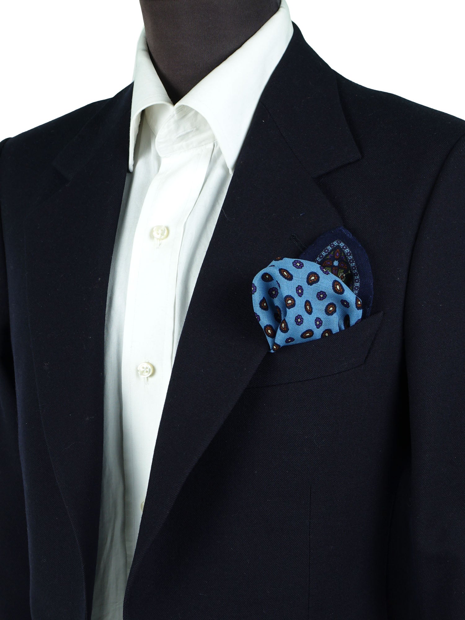 Fazzoletto da taschino celeste in lana e cashmere NICOLA