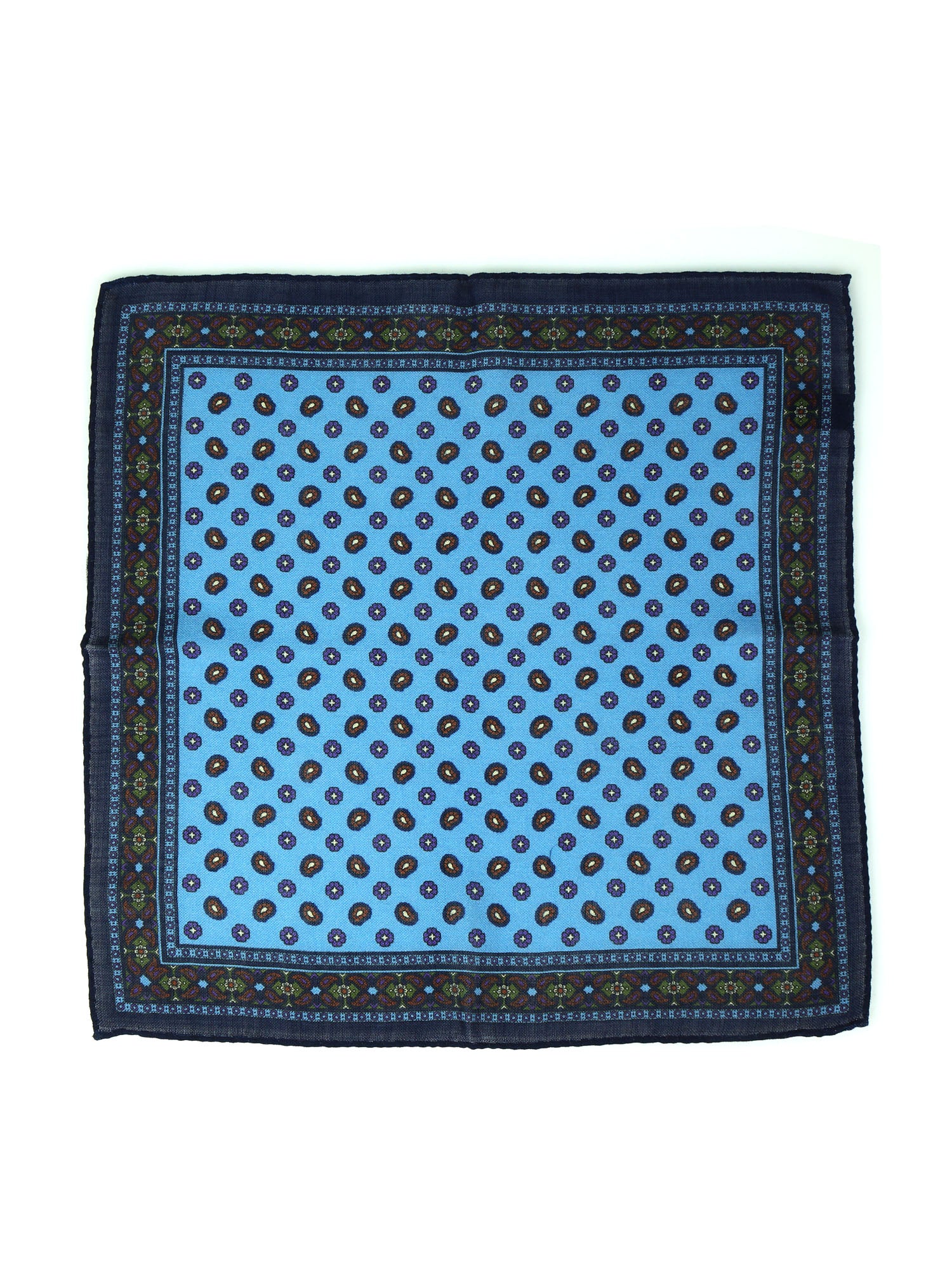 Fazzoletto da taschino celeste in lana e cashmere NICOLA