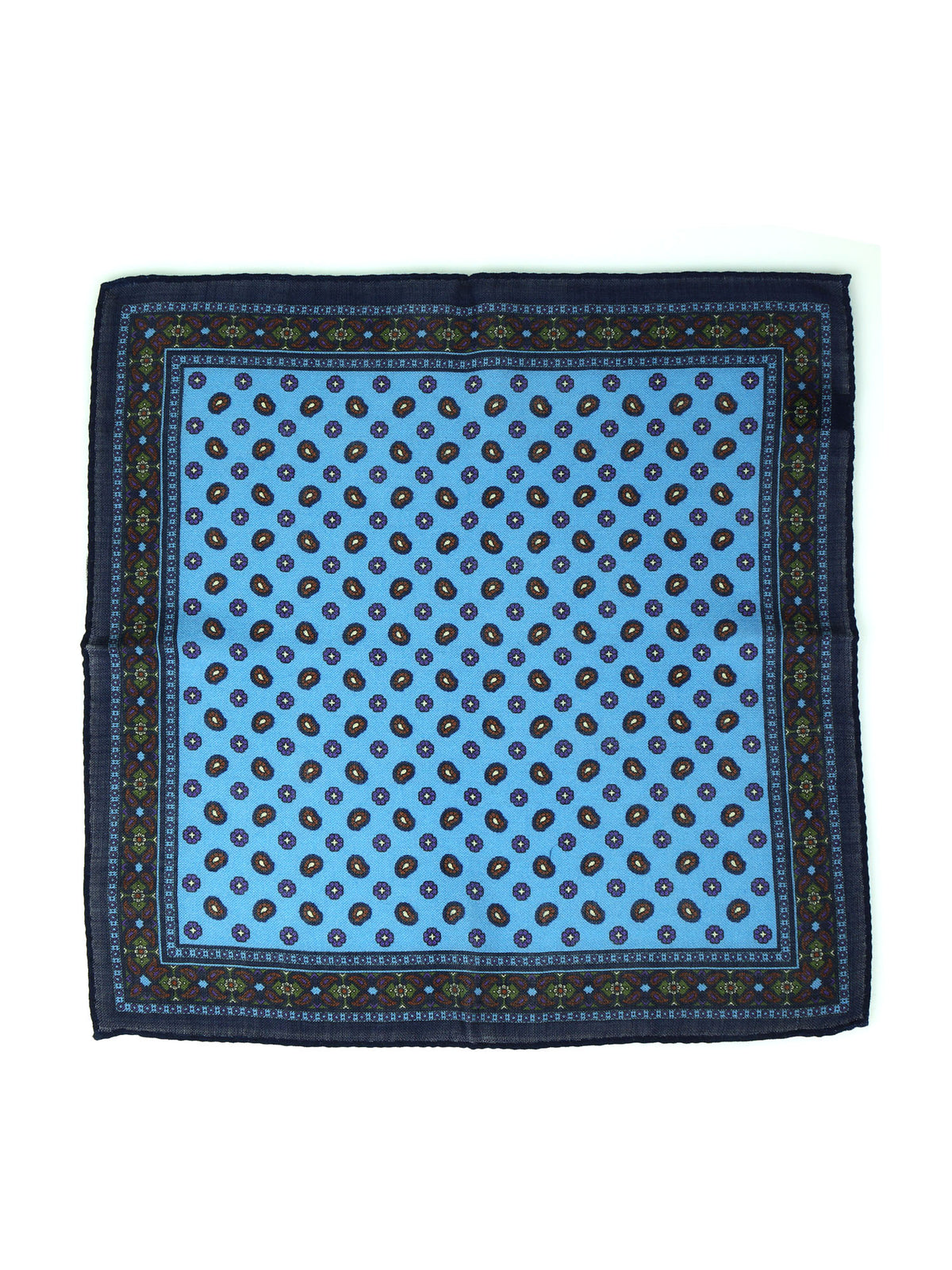 Fazzoletto da taschino celeste in lana e cashmere NICOLA