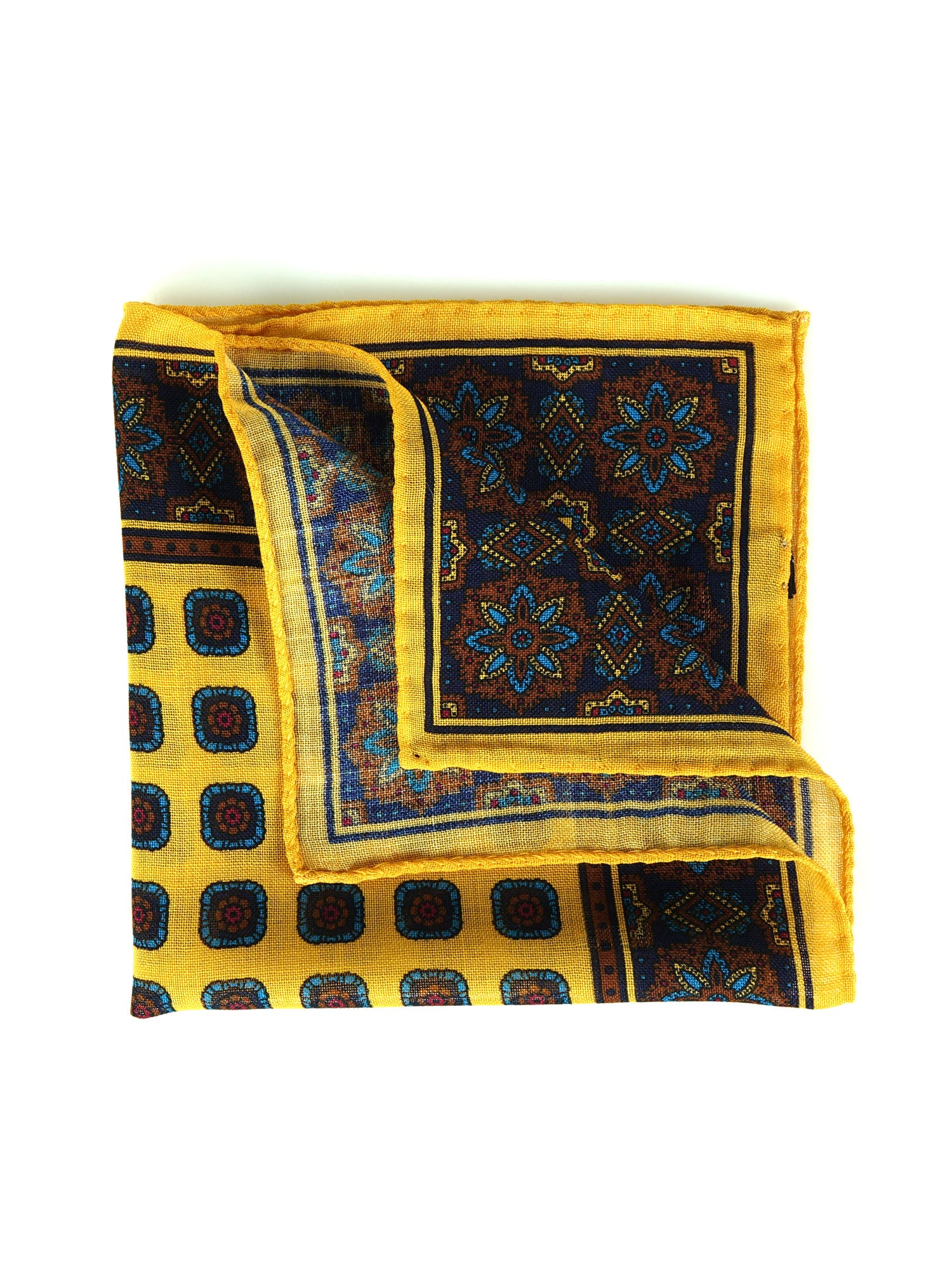 Fazzoletto da taschino giallo in lana e cashmere SAMBA