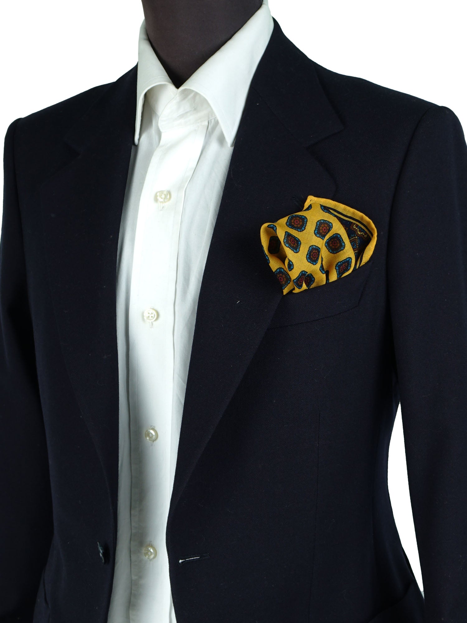 Fazzoletto da taschino giallo in lana e cashmere SAMBA