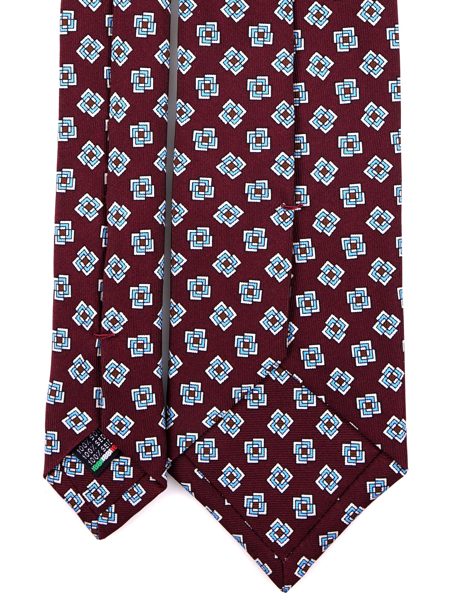 Cravatta 3 pieghe POLARIS in seta stampata inglese bordeaux