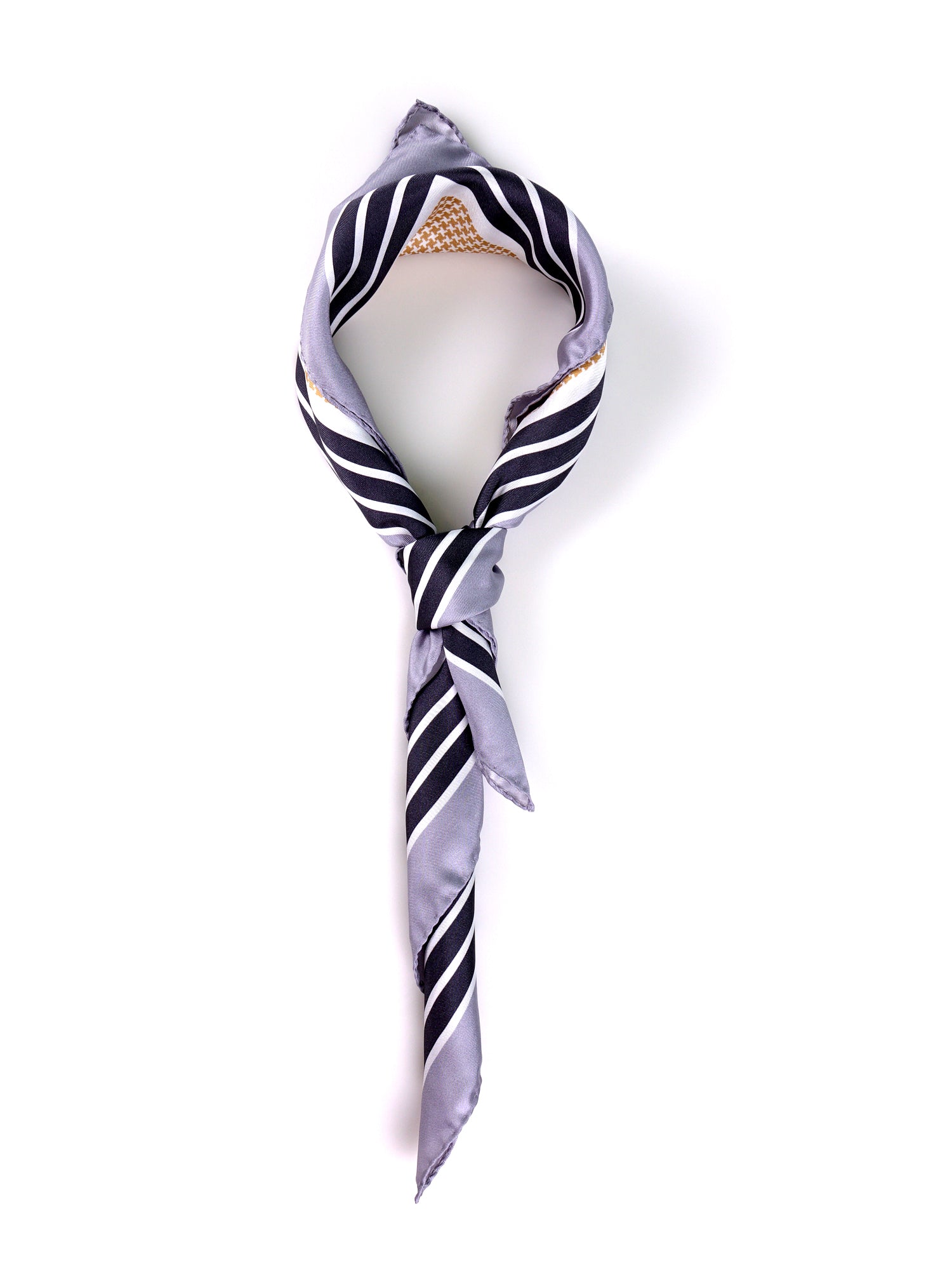Foulard POL marrone cammello in seta stampata