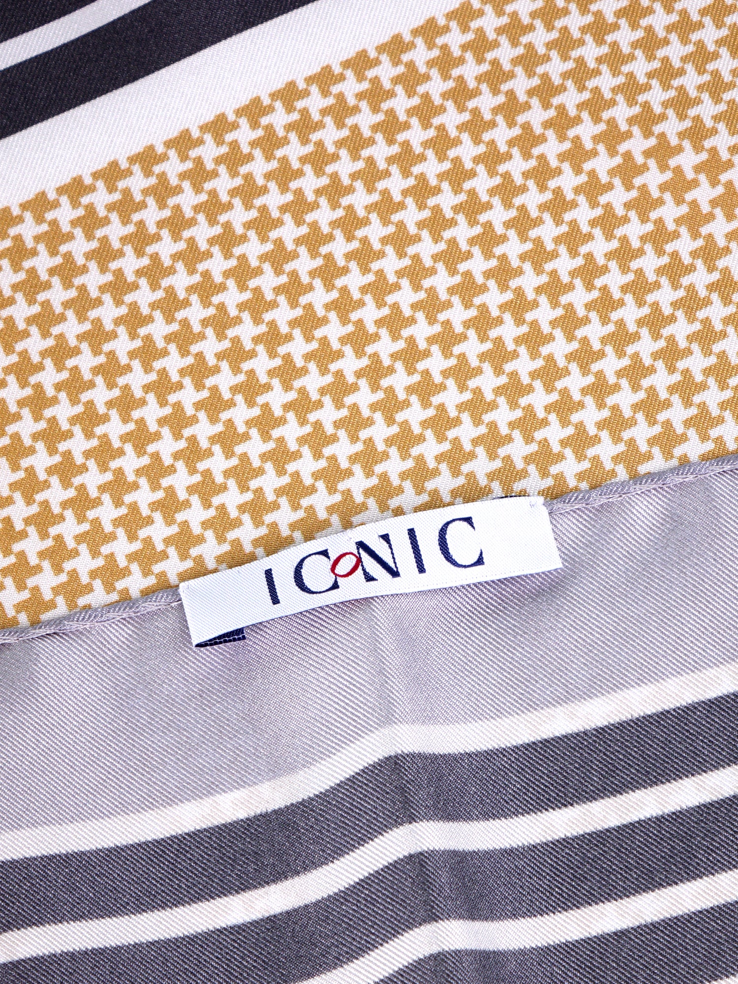 Foulard POL marrone cammello in seta stampata