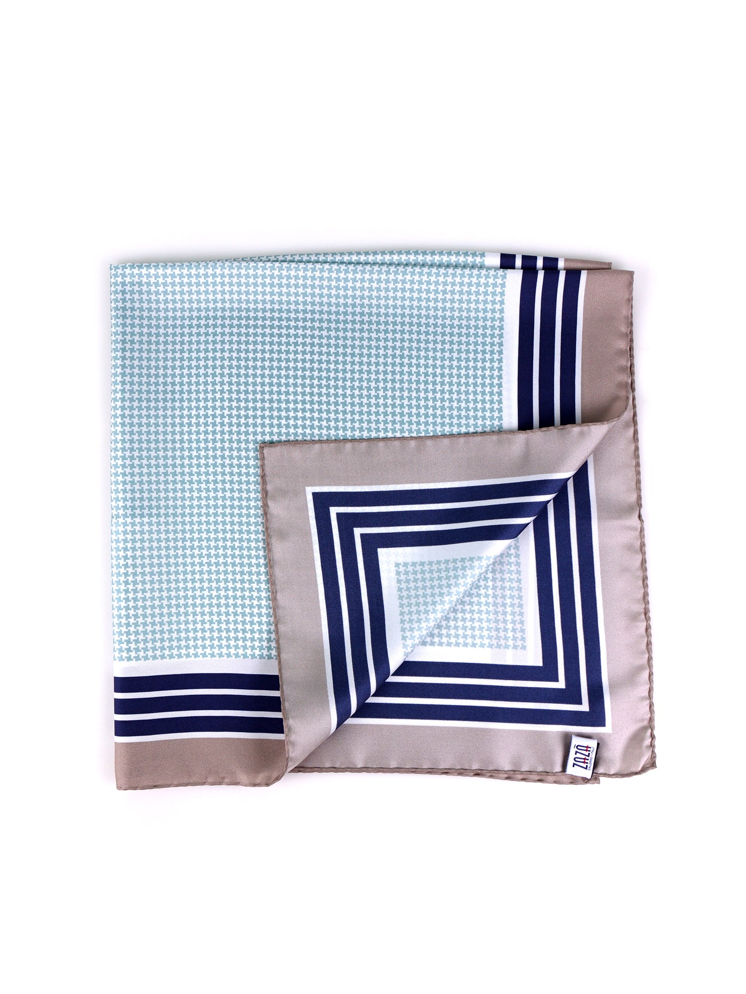 Foulard POL verde chiaro in seta stampata