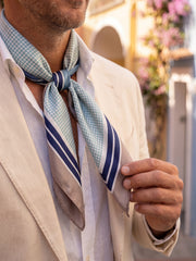 Foulard POL verde chiaro in seta stampata