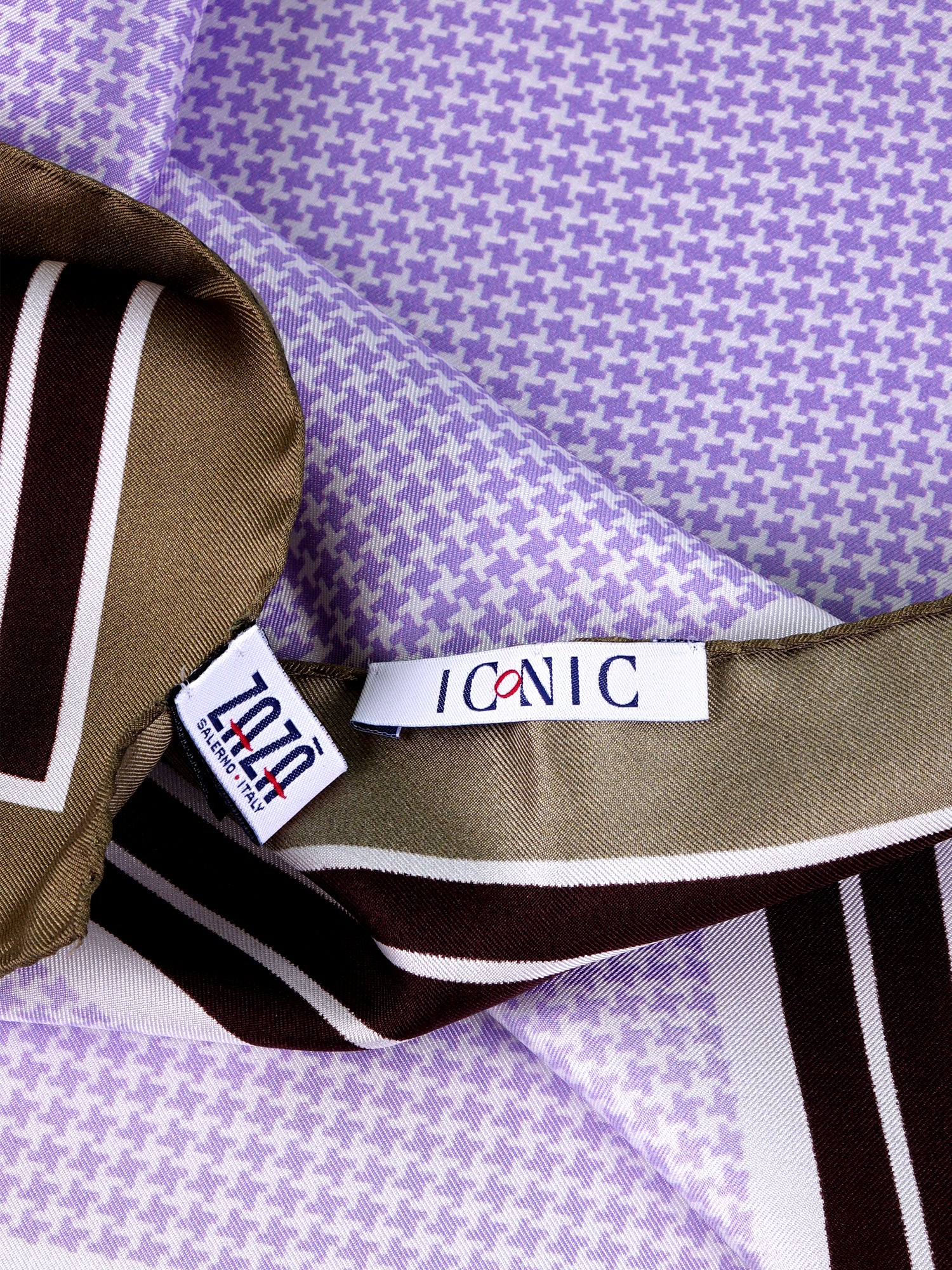 Foulard POL lilla in seta stampata