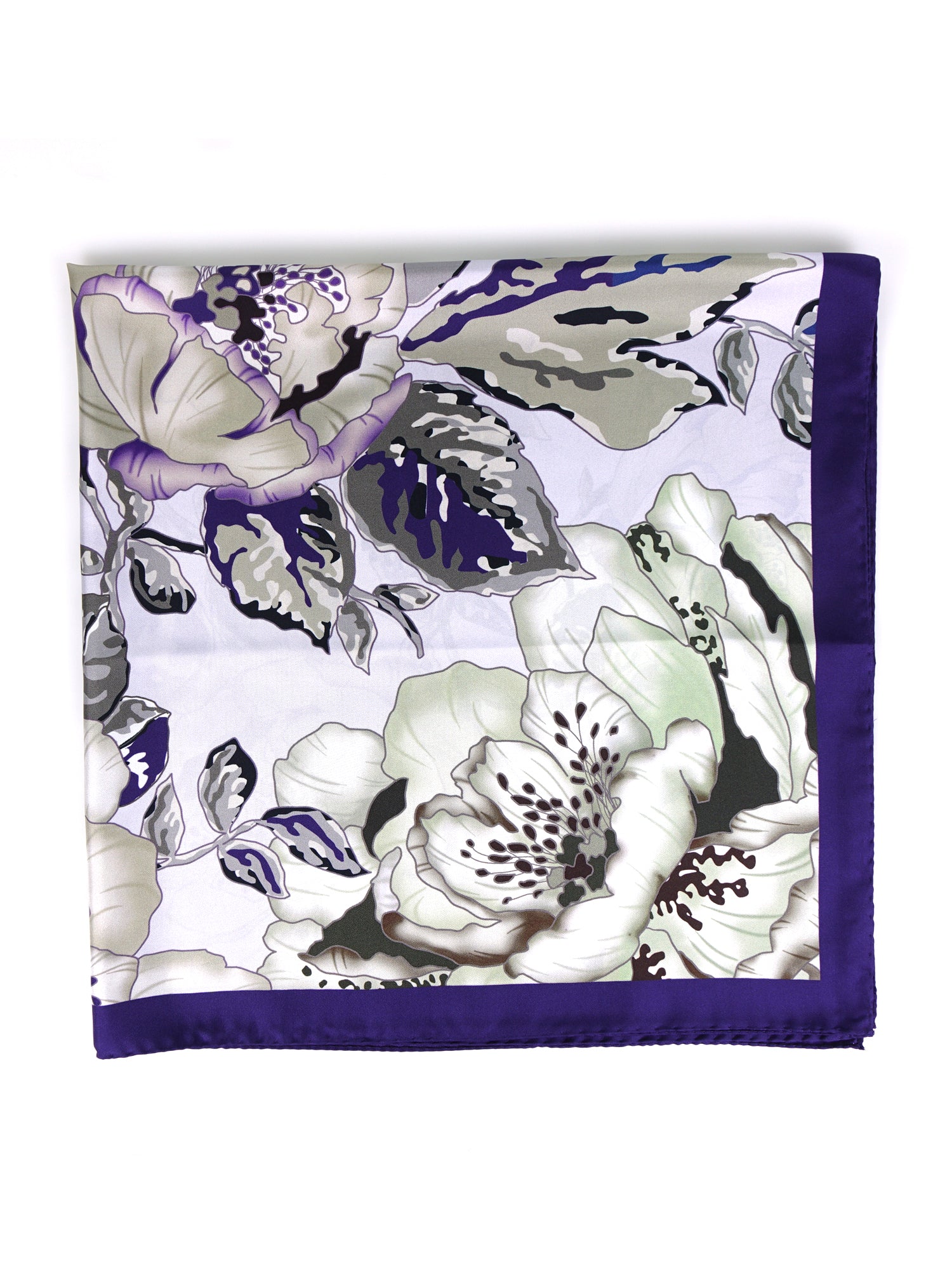 Foulard 90x90cm in seta stampa Glicine Pollen