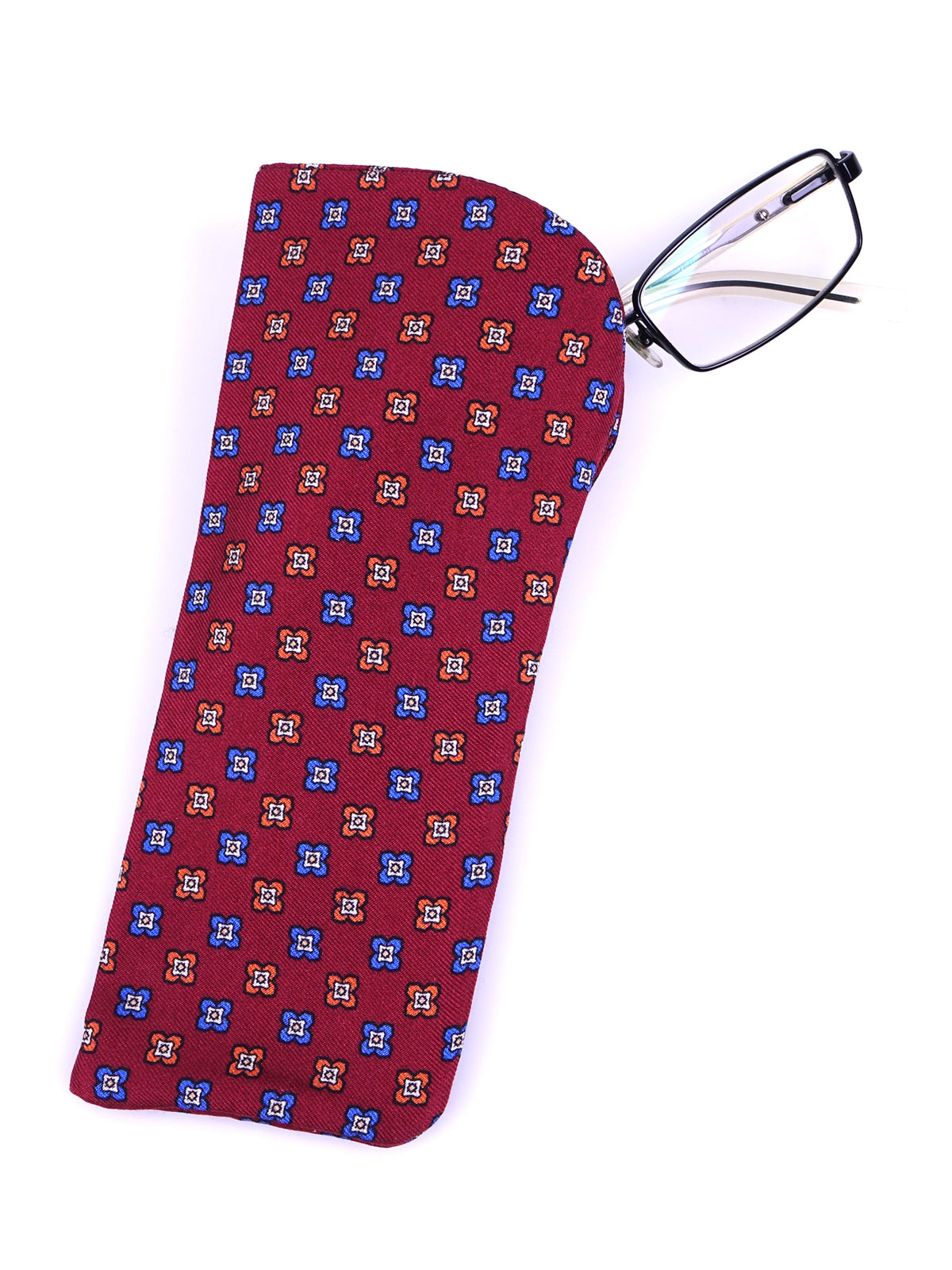 ROMOLO Blue Madder Silk Glasses Case
