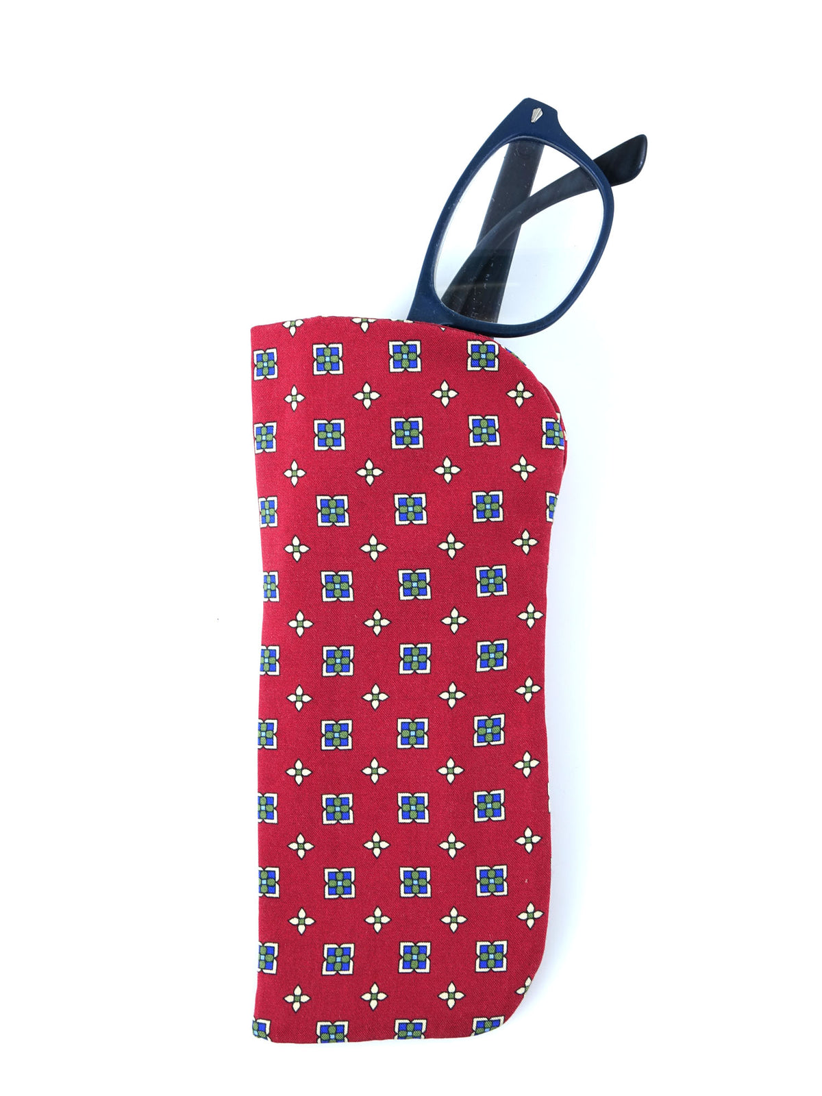 SIMONE Bordeaux madder silk glasses case