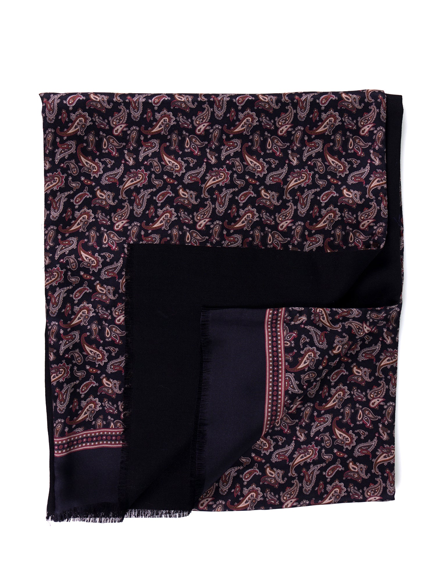Sciarpa doppiata in seta\lana stampata PRICE nero