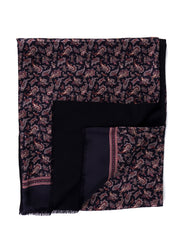 Sciarpa doppiata in seta\lana stampata PRICE nero