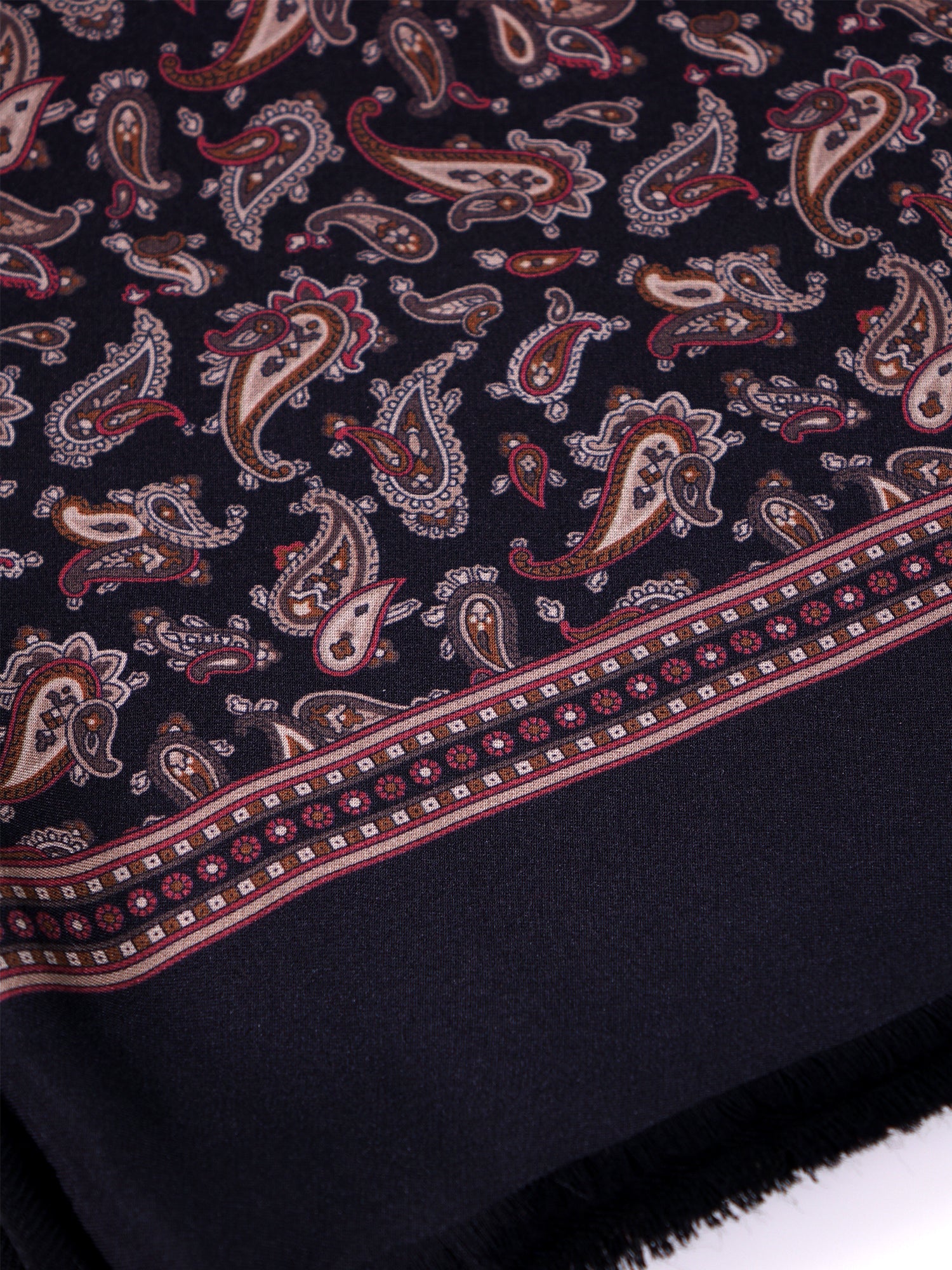 Sciarpa doppiata in seta\lana stampata PRICE nero