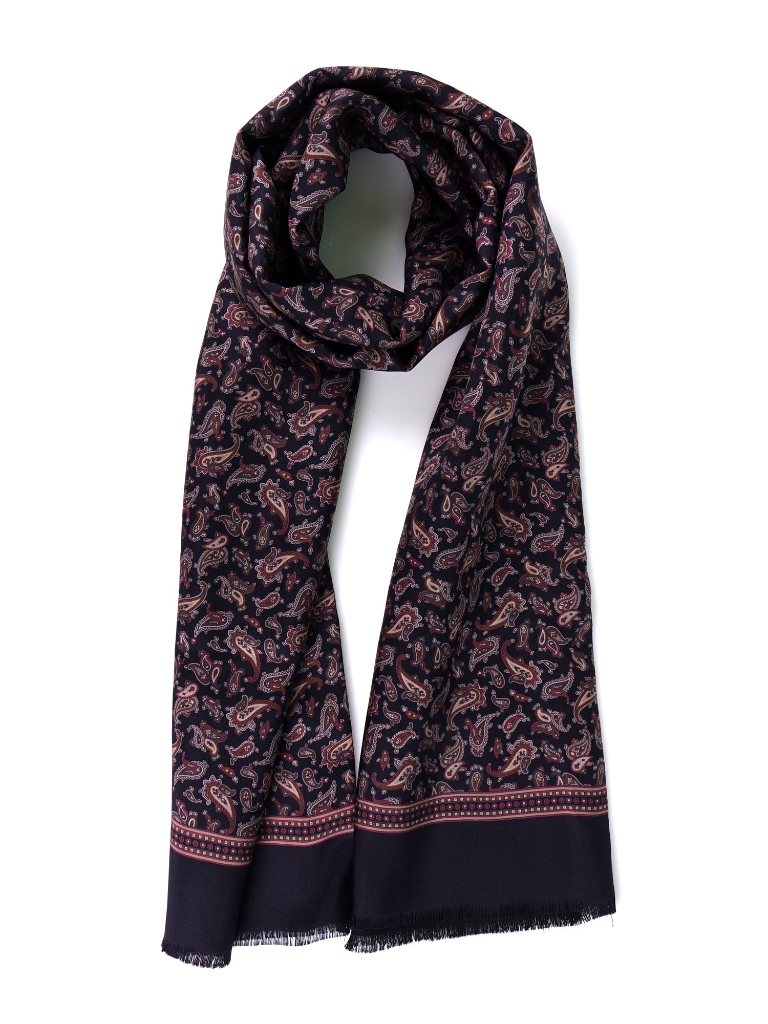 Sciarpa doppiata in seta\lana stampata PRICE nero