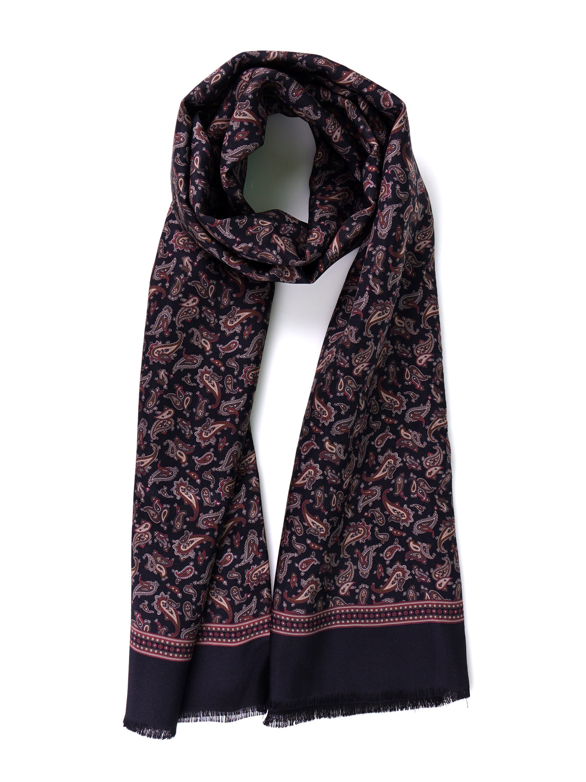 Sciarpa doppiata in seta\lana stampata PRICE nero
