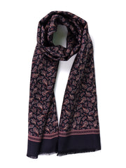 Sciarpa doppiata in seta\lana stampata PRICE nero