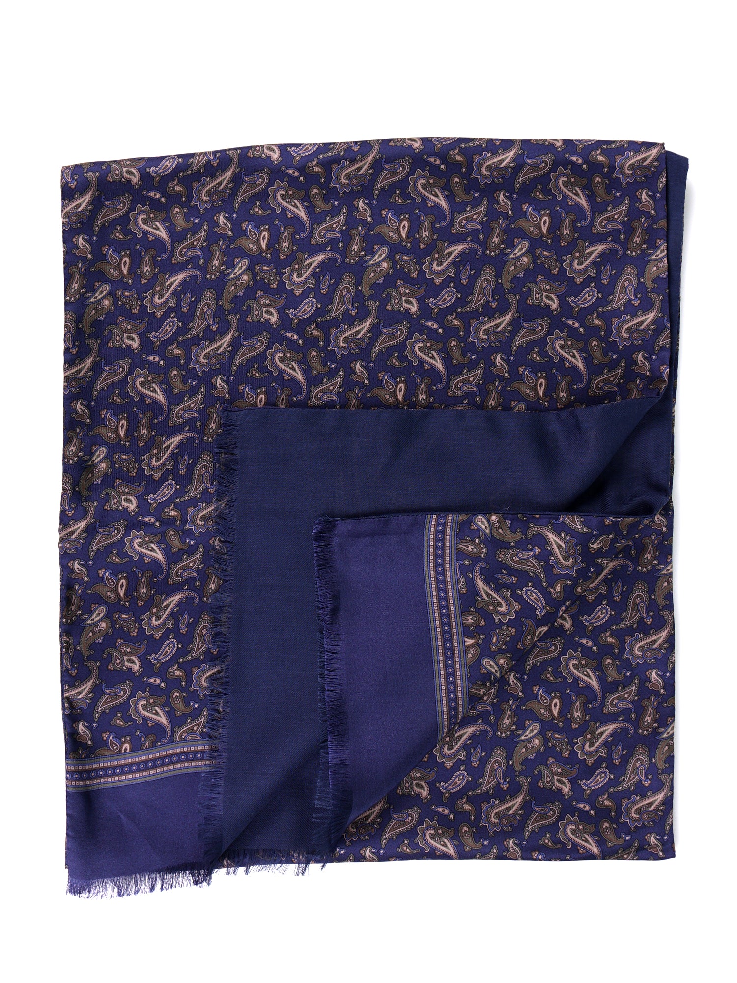 Sciarpa doppiata in seta\lana stampata PRICE blu