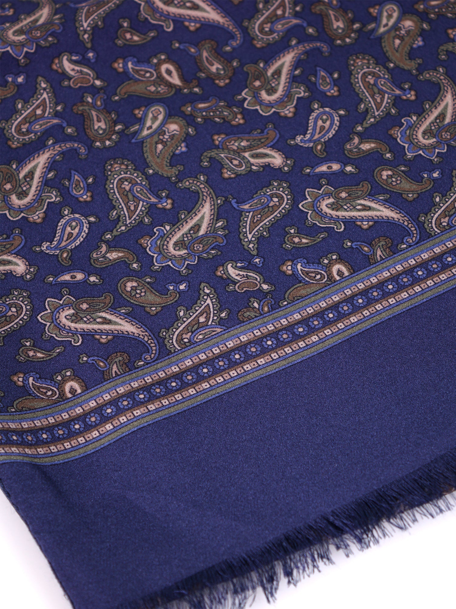 Sciarpa doppiata in seta\lana stampata PRICE blu