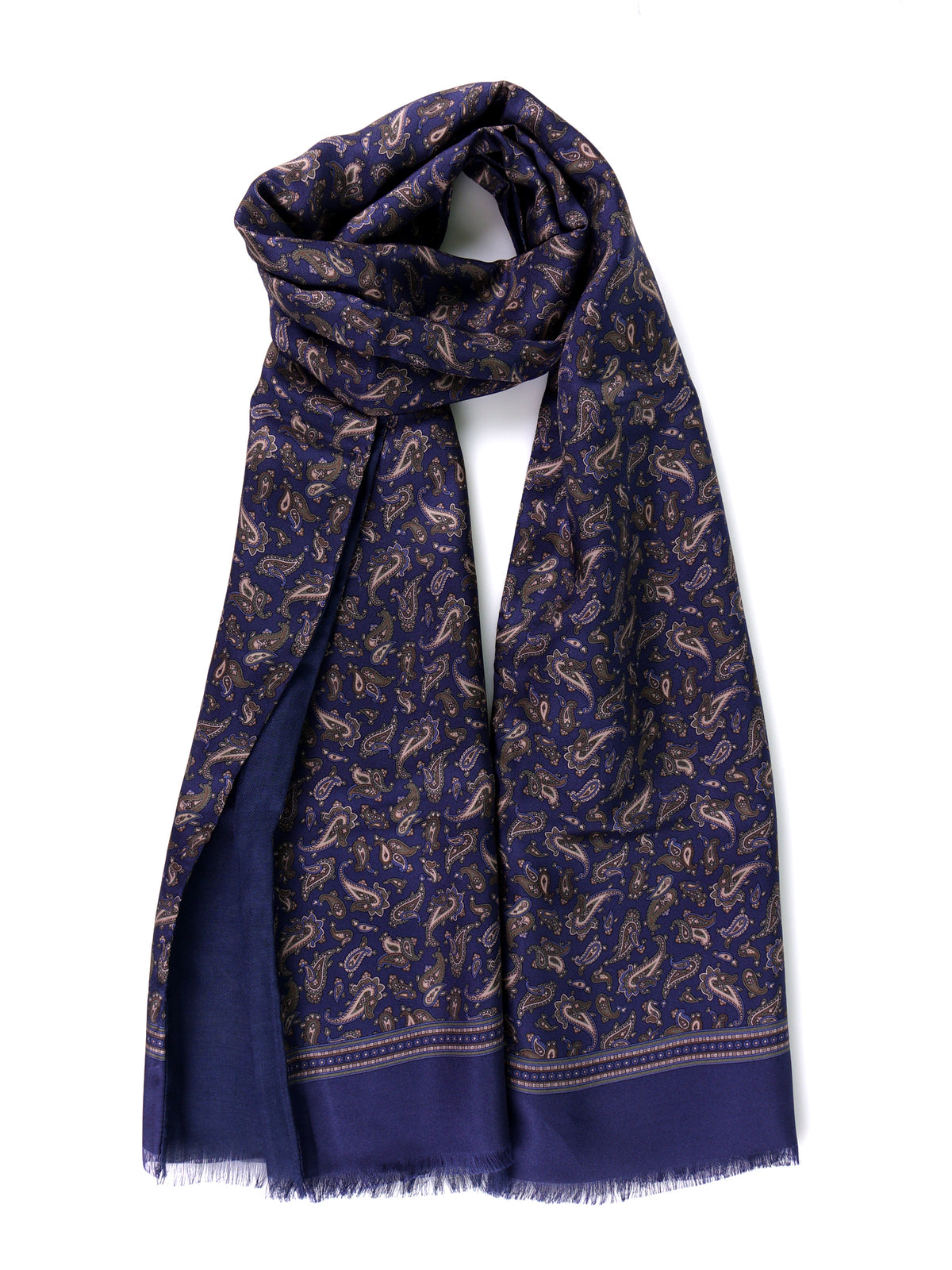 Sciarpa doppiata in seta\lana stampata PRICE blu