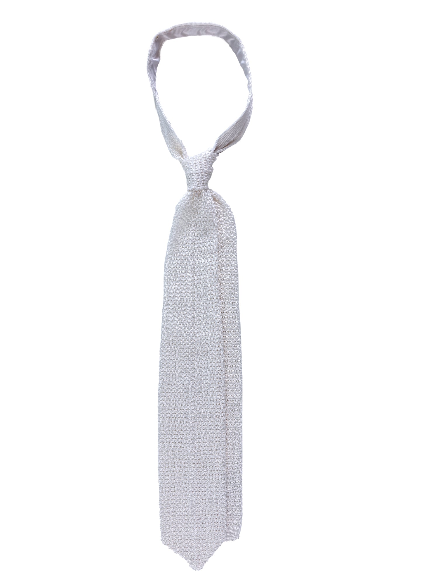 PROCIDA Silk Tricot Tie with V-Tie Warm White