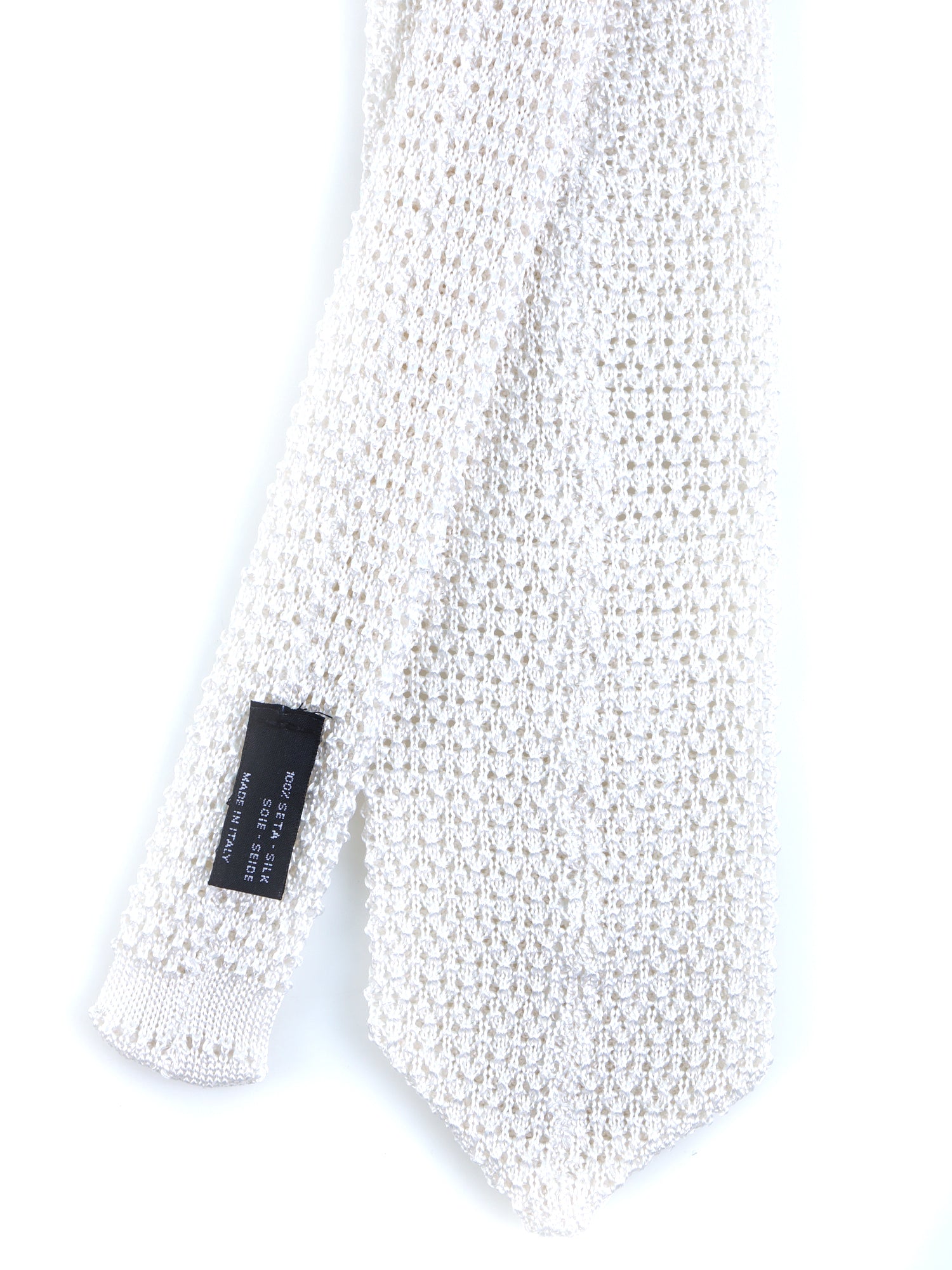 PROCIDA Silk Tricot Tie with V-Tie Warm White