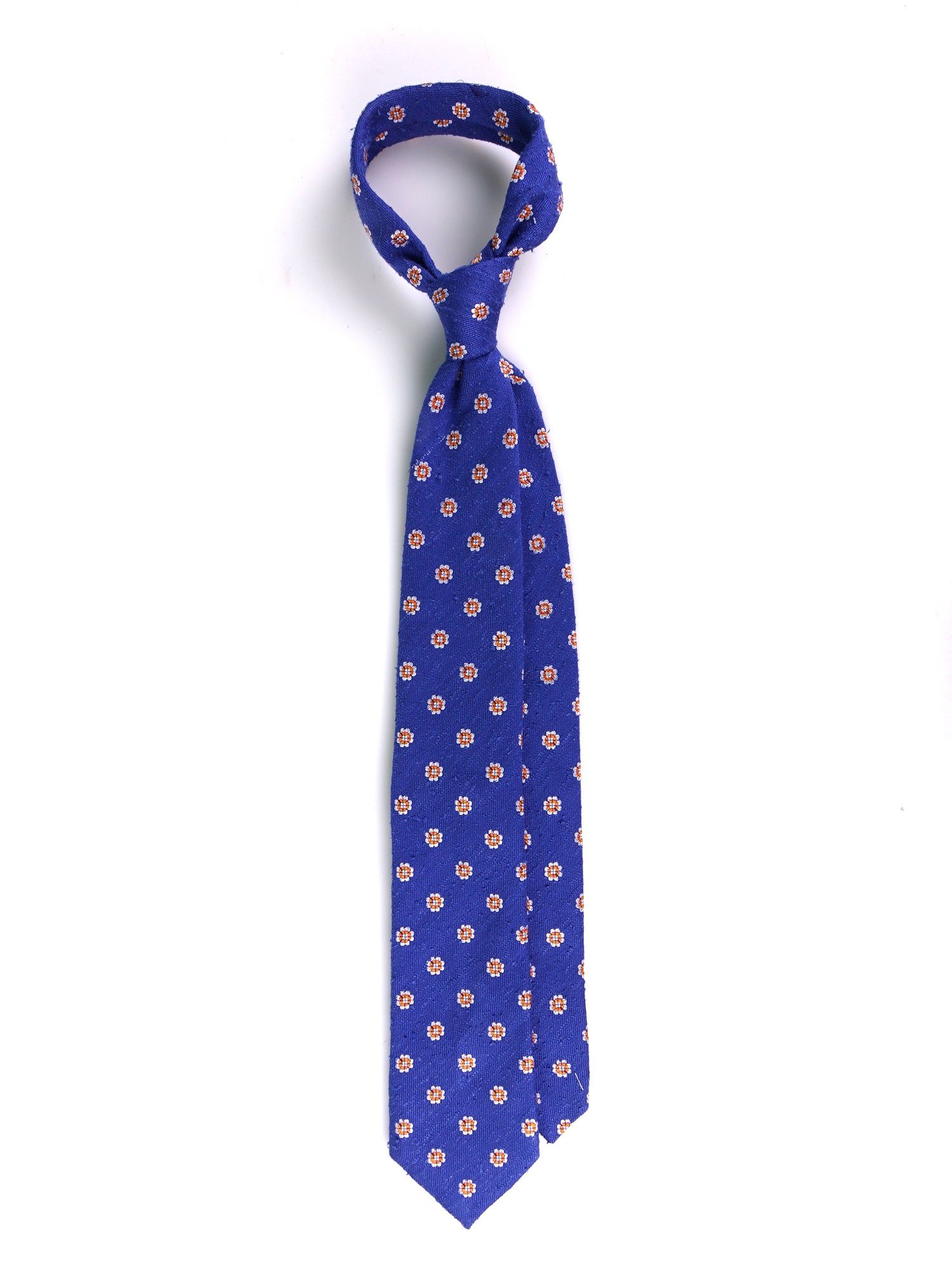 Cravatta 3 Pieghe blu elettrico REALE Seta shantung