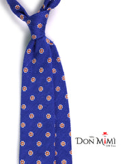 Cravatta 3 Pieghe blu elettrico REALE Seta shantung