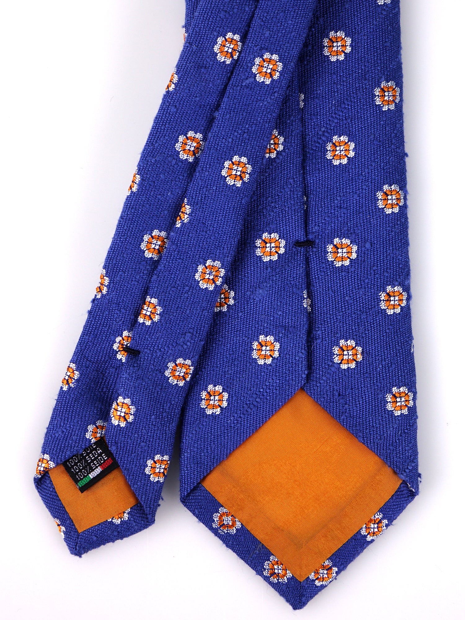 Cravatta 3 Pieghe blu elettrico REALE Seta shantung