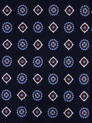 Cravatta 3 Pieghe blu scuro REDDANCE seta stampata inglese