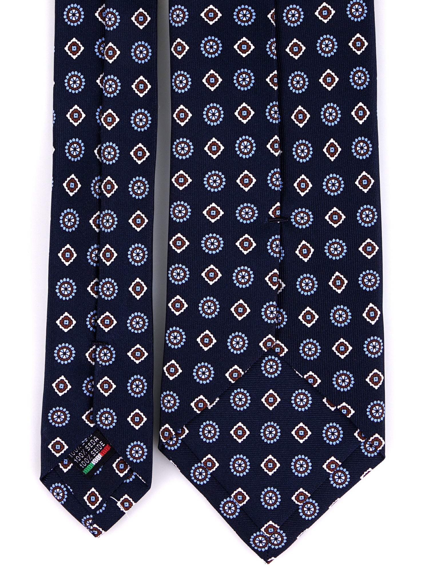 Cravatta 3 Pieghe blu scuro REDDANCE seta stampata inglese