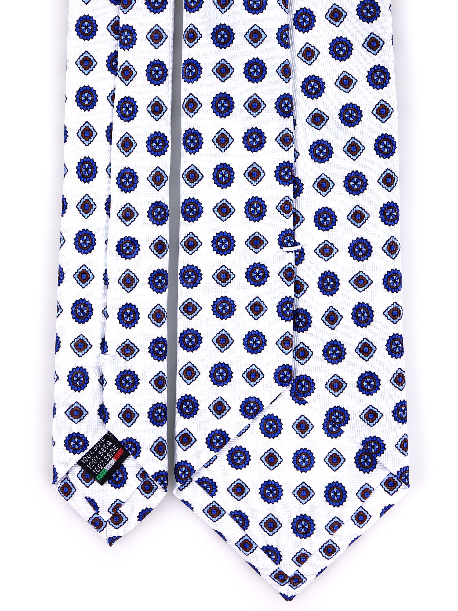 Cravatta 3 Pieghe bianco REDDANCE seta stampata inglese