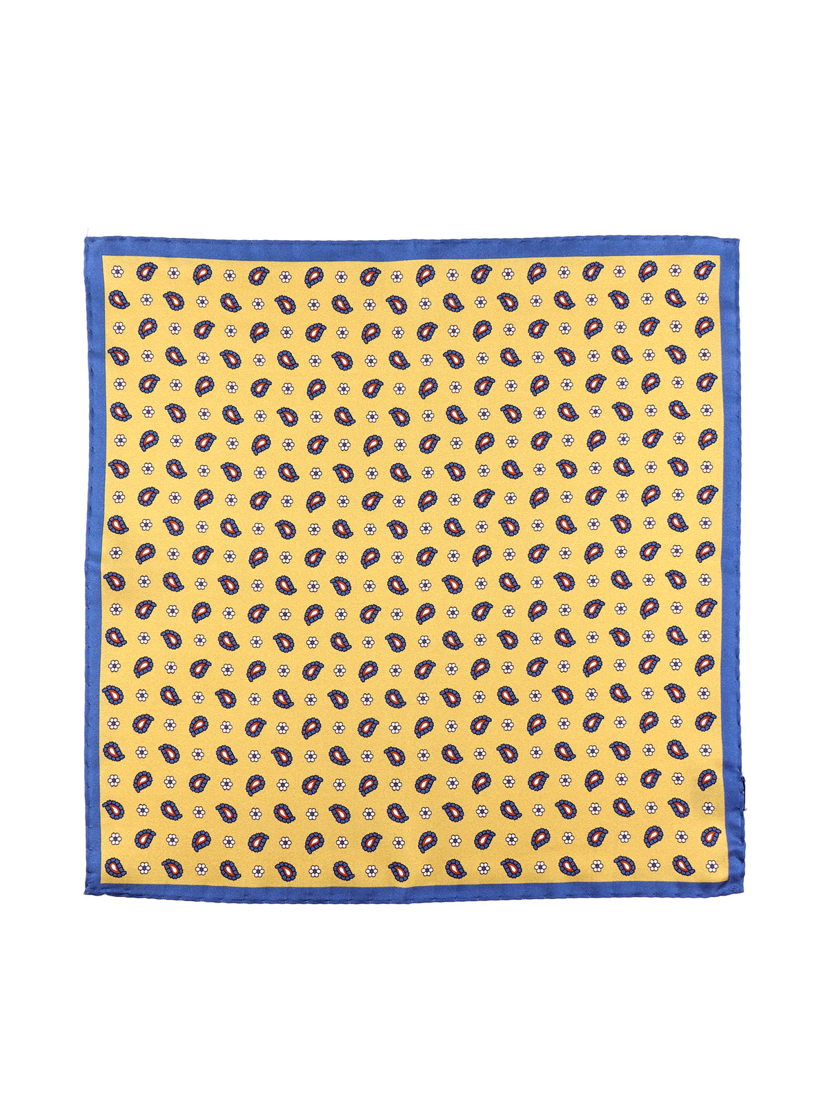 Fazzoletto da taschino giallo in seta stampata REED