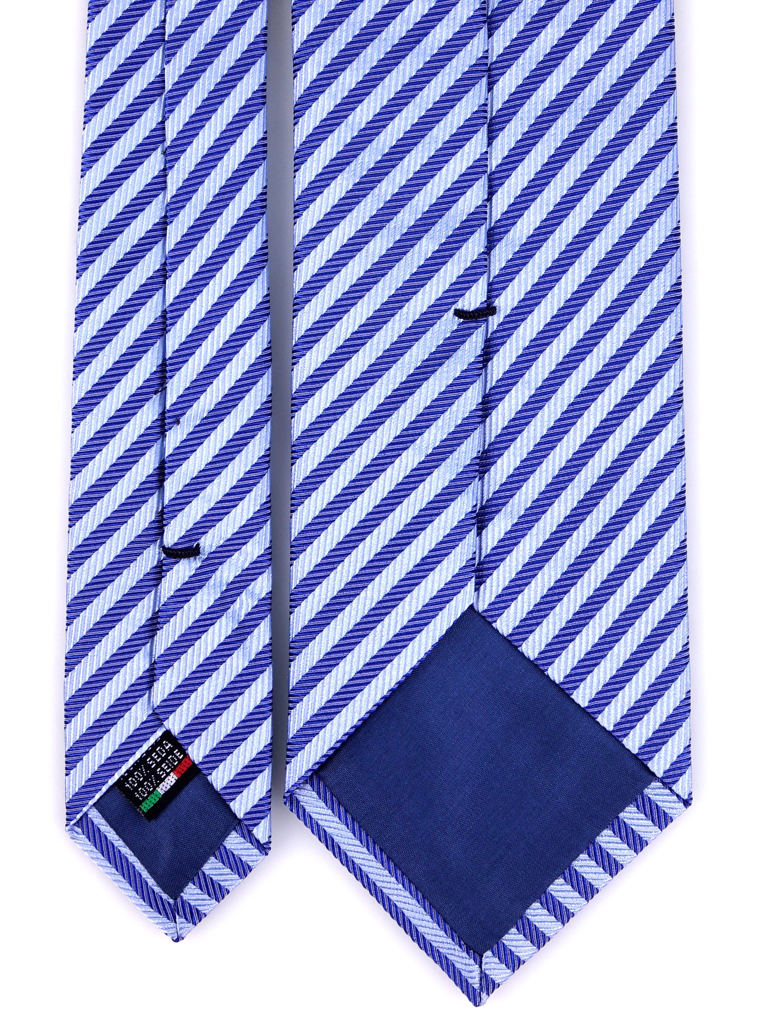 Cravatta 3 pieghe RIGOLA in seta tessuta blu