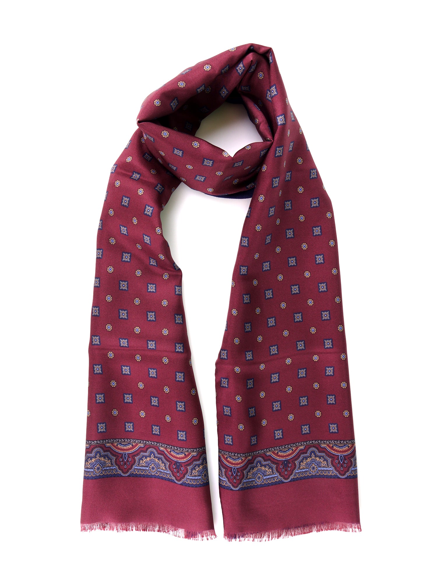 Sciarpa bordeaux doppiata in seta\lana ROBERT