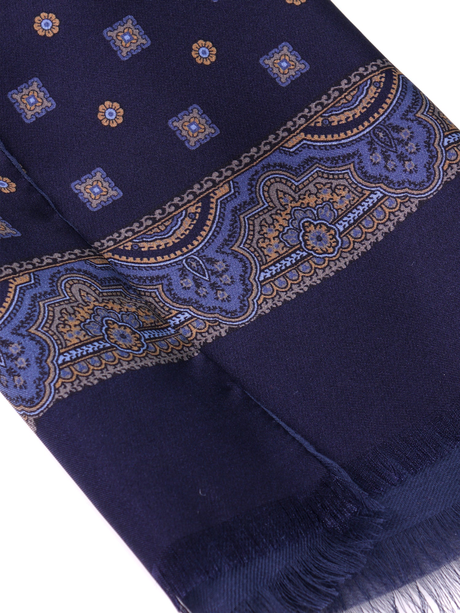 Sciarpa blu navy doppiata in seta\Modal ROBERT