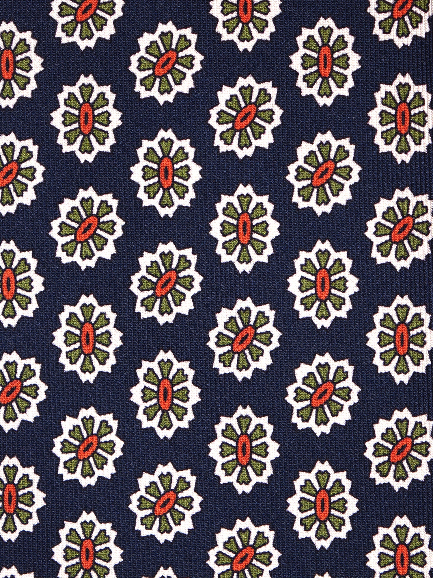 Cravatta 3 pieghe ROUGE in seta stampata navy