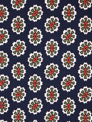 Cravatta 3 pieghe ROUGE in seta stampata navy